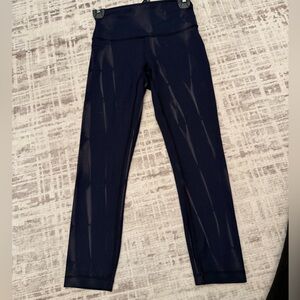 Lululemon Athletica Dark Blue Leggings with Lighter Blue Accents